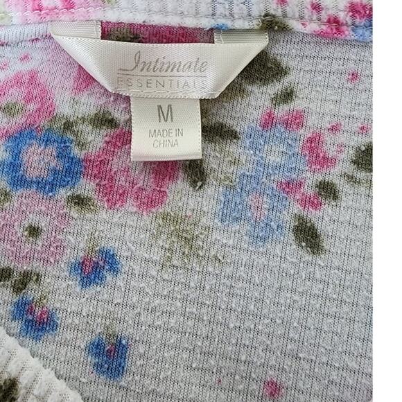 Intimate Essentials Super Soft Floral Print Long Sleeve V neck Loungewear W Med - Picture 7 of 11